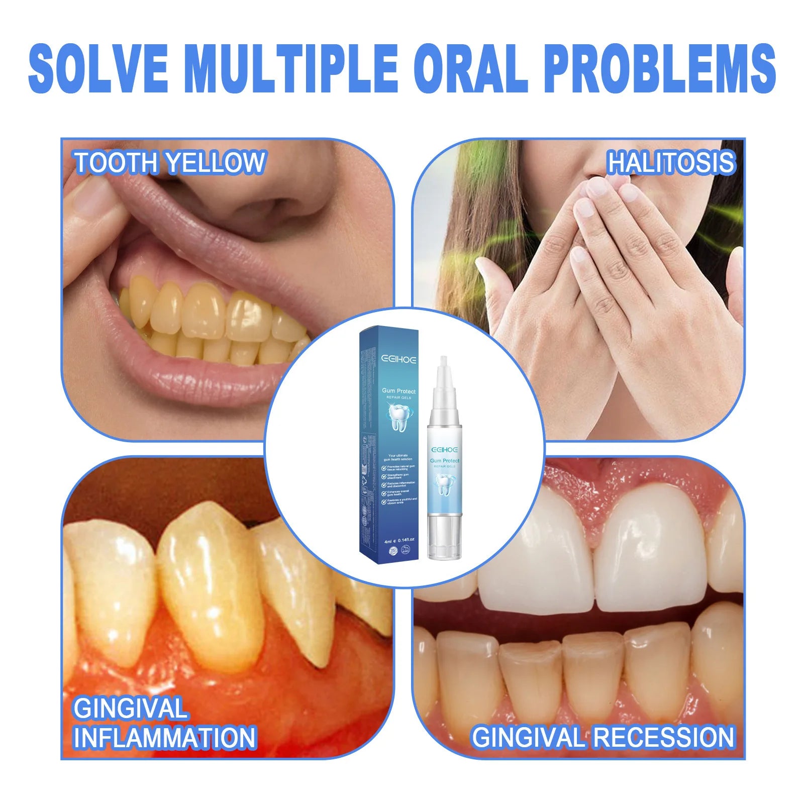 EELHOE Teeth Whitening Gel Gum Repair Treatment Dental Cleaning Teeth Bleaching Remove Stains Gum Repair Gel Oral Care Essence Oasis Select