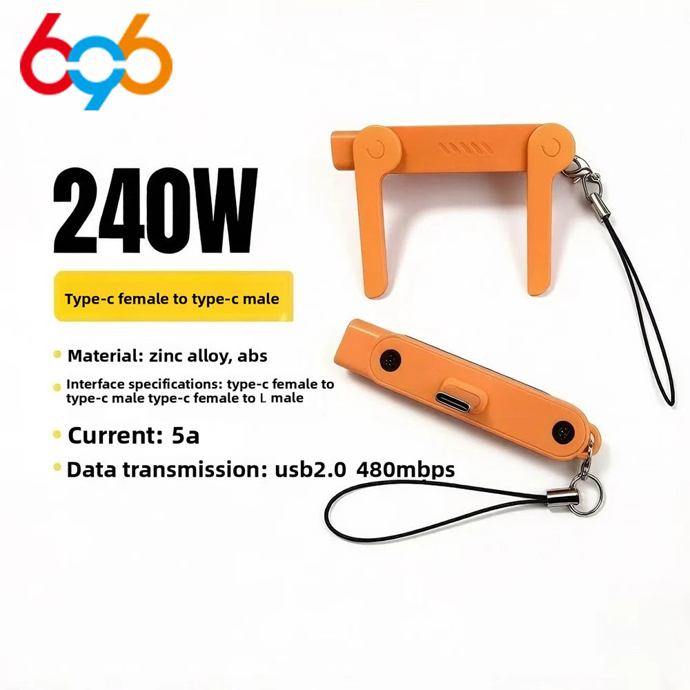 2 In 1 Fast Charging Dapter Foldable Adapter 240W Fast Charge Type C To Type C Converter Multifunction Phone Charge Mini Bracket Oasis Select