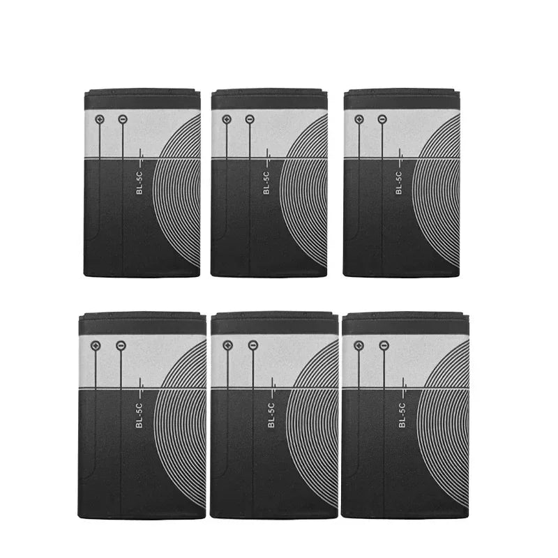 BL-5C 3.7V 1020mAh Battery BL5C BL 5C Rechargeable Batteries for Nokia 2112 2118 2255 2270 2280 2300 2600 2610 3125 3230 Oasis Select 6pcs BL-5C