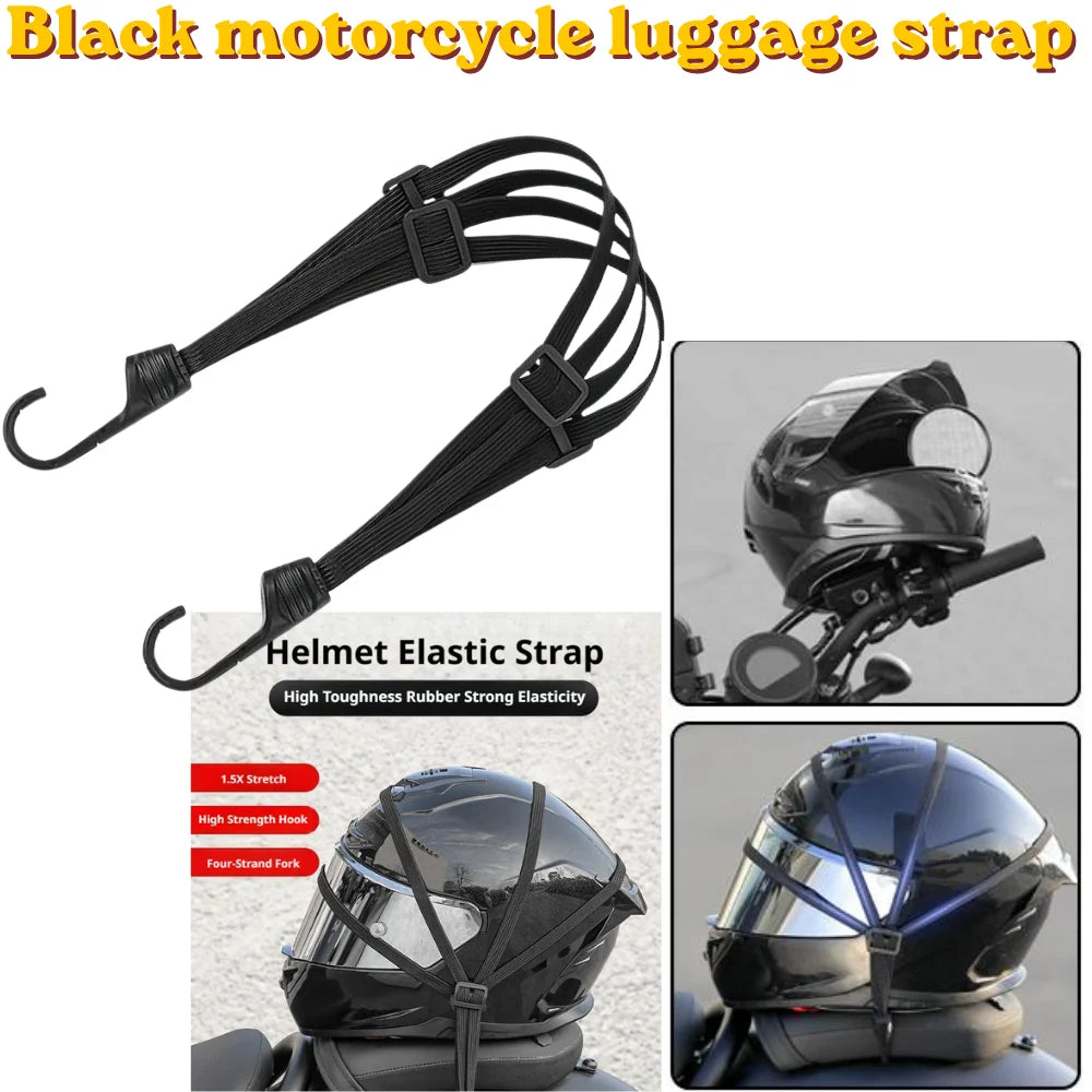 Motorcycle Helmet Straps with Hook 60/90CM 2 PCS High-Strength Retractable Protective Luggage Net small item storage Oasis Select