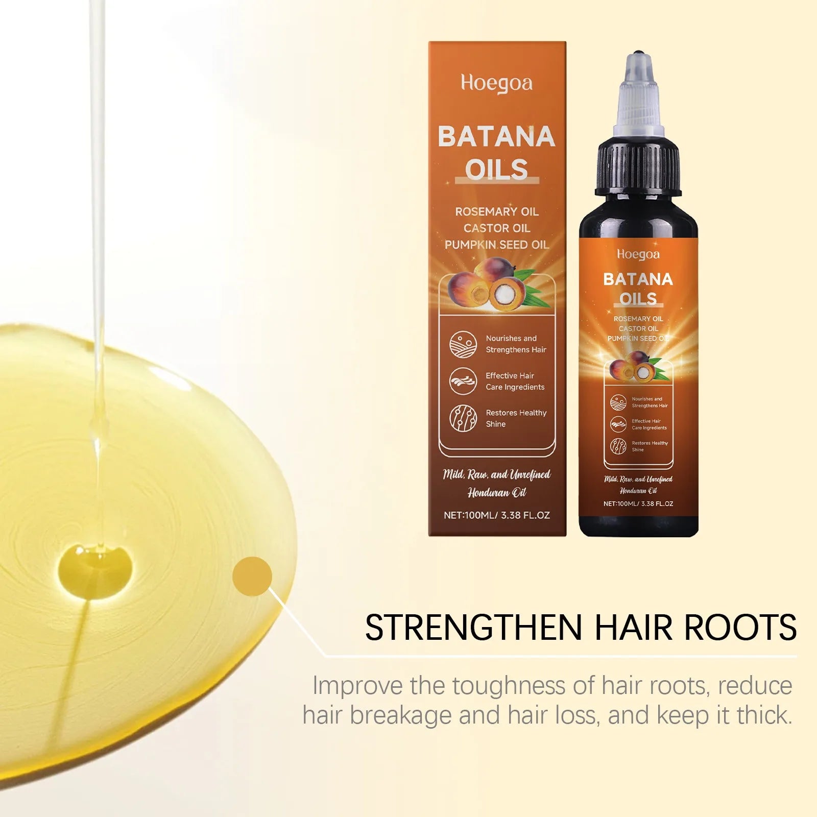 Batana Hair Oil Rosemary Hair Growth Scalp Care Oil Nourishes Hair Conditioning Follicle Strengthens Roots Anti Loss Repair Dry Oasis Select