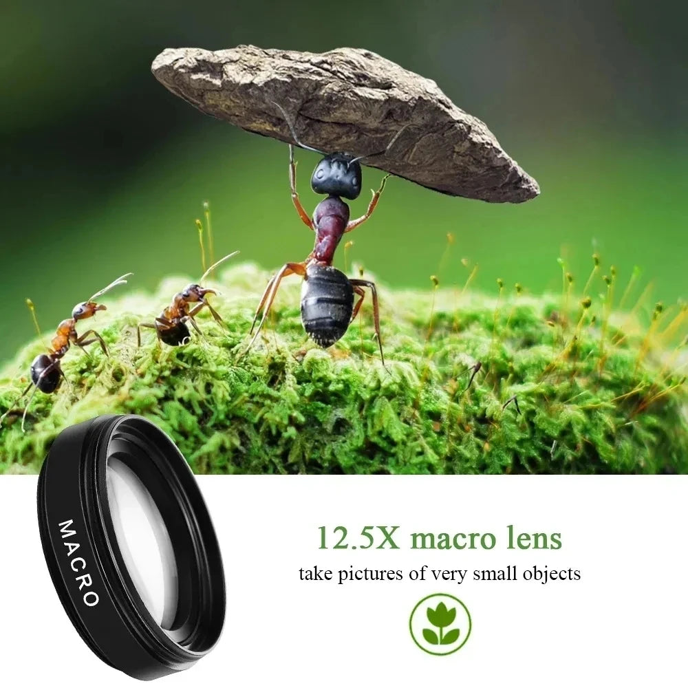 Universal 2-in-1 lens clip 37mm mobile phone lens professional 0.45x 49uv ultra wide angle + macro HD lens for Xiaomi, Android Oasis Select