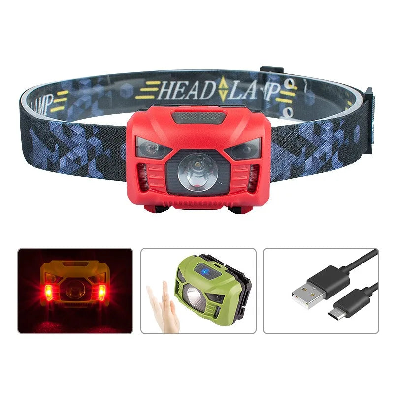 SHINEKNOT LED Headlamp – Waterproof, Sensor, USB-C Rechargeable