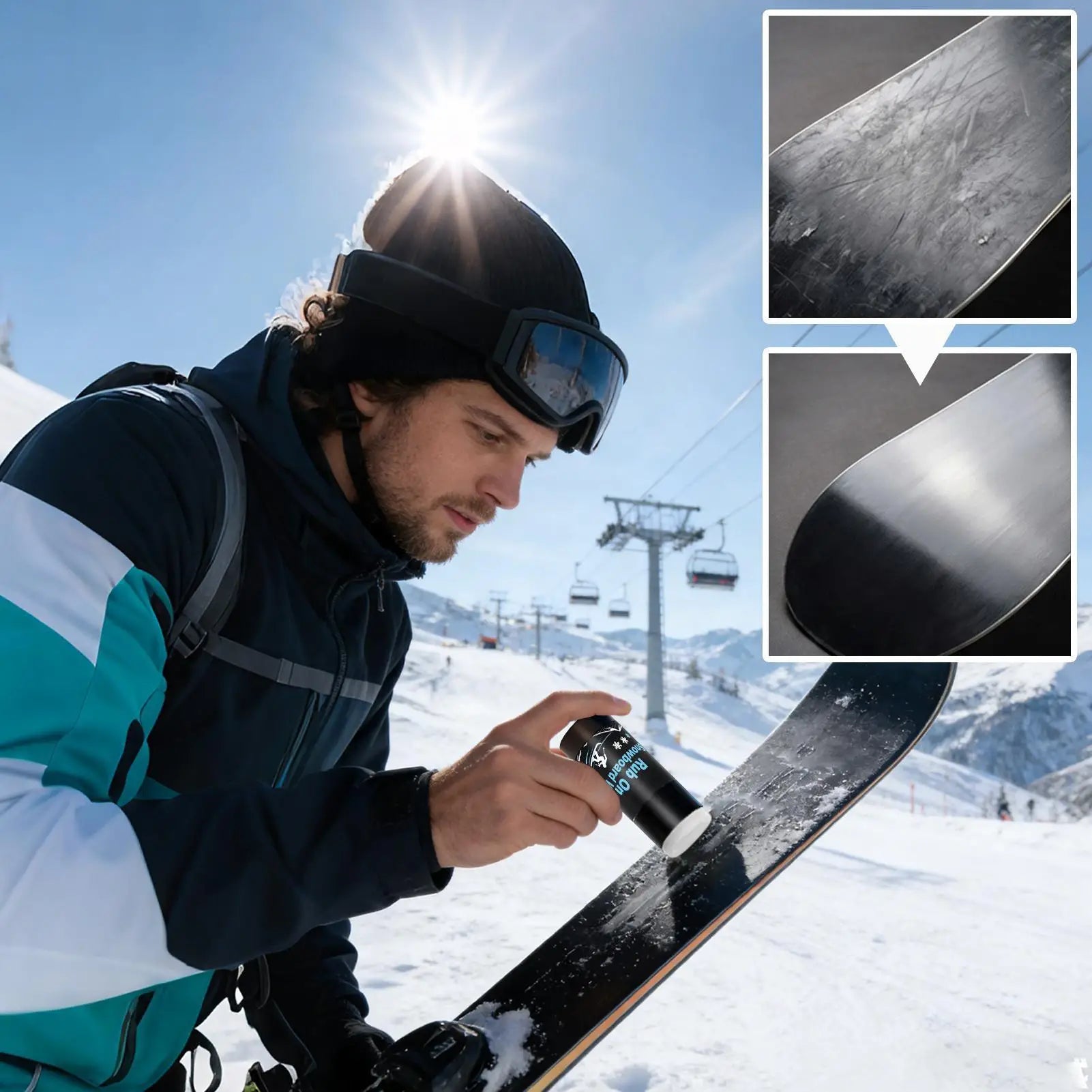 Rub on Snowboard Wax 30g Portable Reduce Friction Waxing Accessories Ski Base Wax for Indoor Outdoor Home Park Winter Sports Oasis Select