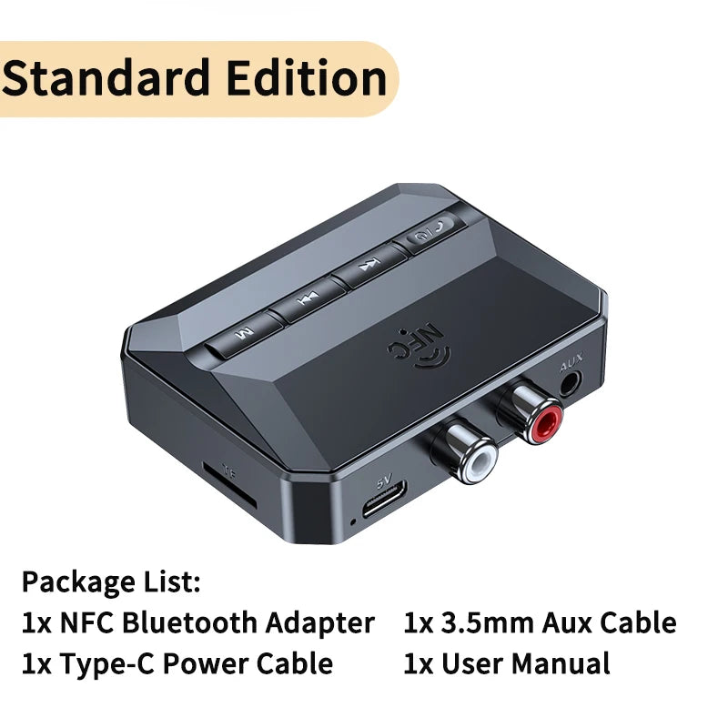 NFC Bluetooth 5.3 Audio Receiver RCA 3.5mm AUX USB Wireless Adapter With MIC Support U-Disk/TF Card Play For Car Kit Speaker Oasis Select Standard Edition