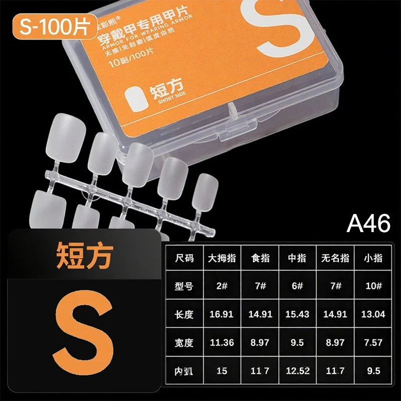 100pcs Press On Nail Tips Full Cover Ultra-Thin False Nails Patches Gel Nails Extension System Clear Fake Nails Art Accessories Oasis Select A47