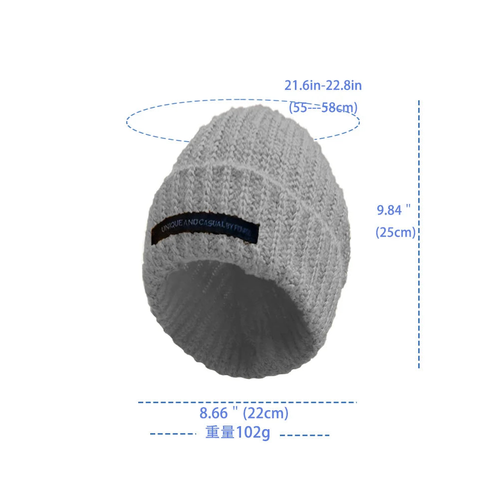Xiben Big Head Knitted Hat, Children's Autumn/Winter Japanese Solid Color Versatile Knitted Hat, Men's Face Show, Small Pile Hat Oasis Select