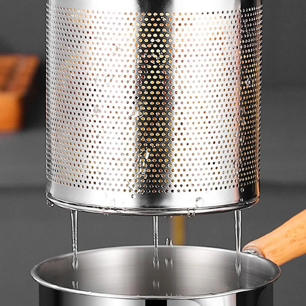 Deep Frying Pot Kitchen Fryer With Strainer Stainless Steel Tempura Fryer Pan Fry Pot Chicken Fried Chicken Cooking Tools Oasis Select