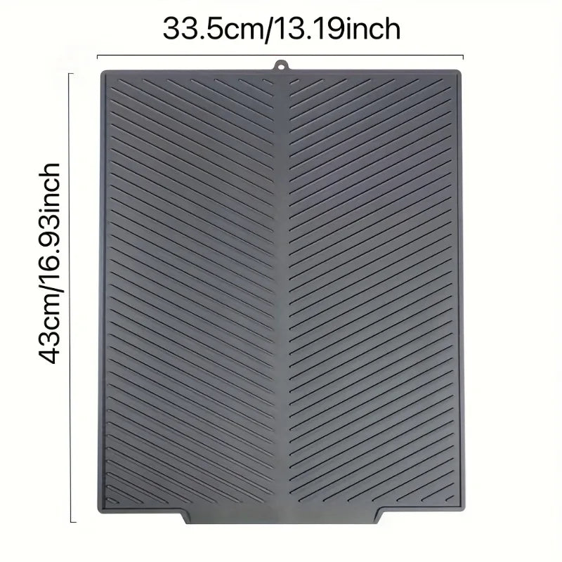 1pc Large Silicone Dish Drying Mat Heat Resistant Non-Slip Folding Drainer Pad for Kitchen Sink Countertop Kichen Accessories Oasis Select large