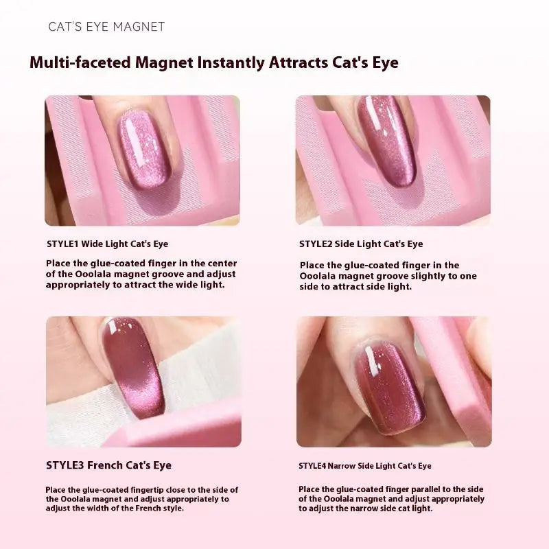 SXH 1PC U Shape Cat Eye Magnet for Nail Art Strong Magnetic Wide Beam French Manicure Tool Nail Design Oasis Select