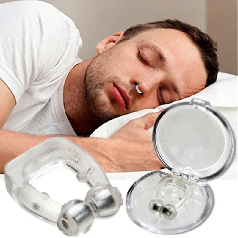 Silicone Magnetic Anti Snore Stop Snoring Nose Clip Sleep Tray Sleeping Aid Apnea Guard Night Device with Case Anti Ronco Oasis Select