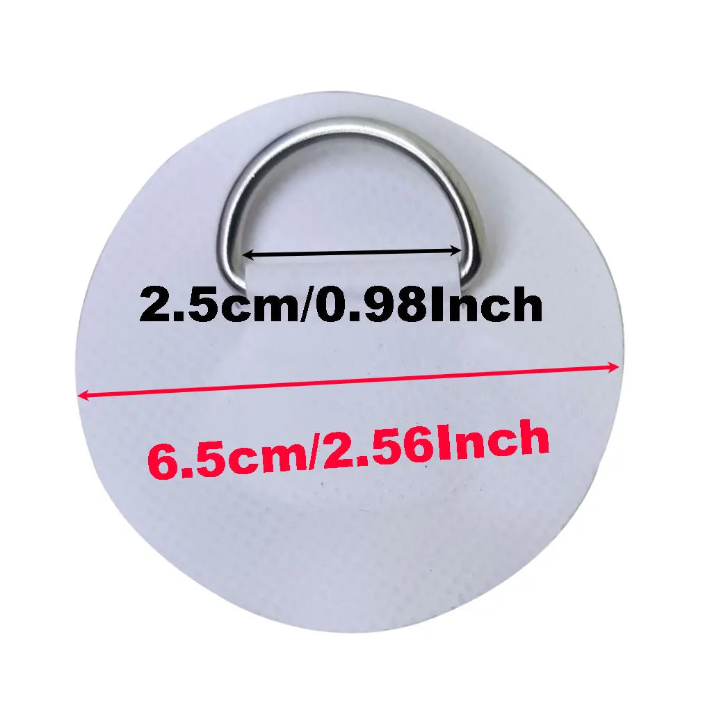 6.5CM D-Ring Patch for Inflatable Boat Kayak Dinghy SUP D-Ring PVC Patch Stand-Up Paddleboard Canoe Rafting Rope Ring Patch Oasis Select