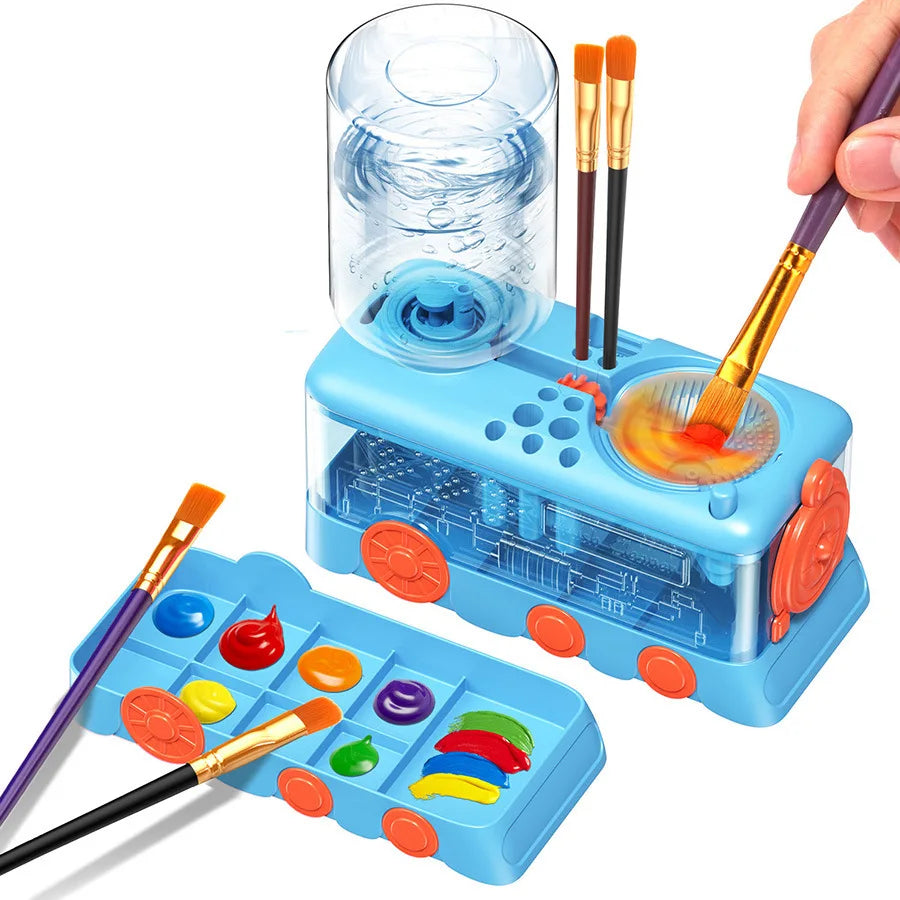 Brush Rinser Cup Automatic Water Changing, Watercolor Acrylic Oil Painting Brush Cleaning Paint Brush Washer Cleaning Machine Oasis Select blue