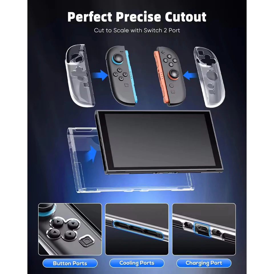 Nintendo Switch 2 Clear Protective Case Cover Shell (2025)