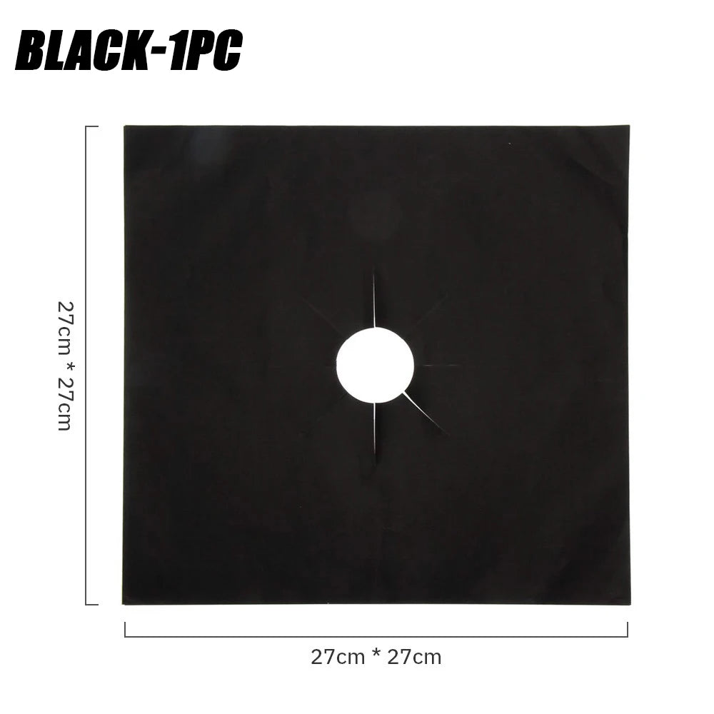 5/15PCS Dirt-resistant Heat Resistant Non-stick Protective Gas Stove Pad Non-stick Reusable Scratch Protector Pads Oasis Select Black-1PC