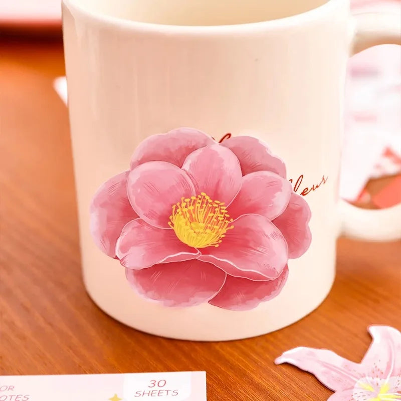 30 Sheets Kawaii Adhesive Cute Flowers Notes Notepad Memo Pad Office School Supplies Stationery Sticker Memo Pad Oasis Select
