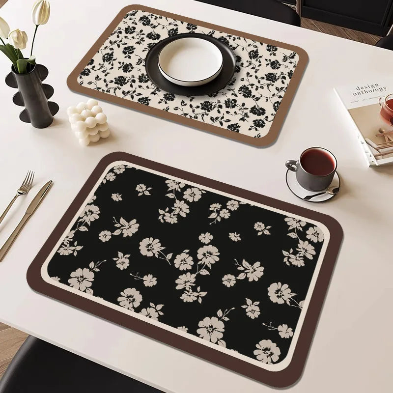 French Waterproof Leather Placemat Grease-proof Washless Placemat Dishes Scalder-proof Thermal Insulation Mat Western Placemat Oasis Select