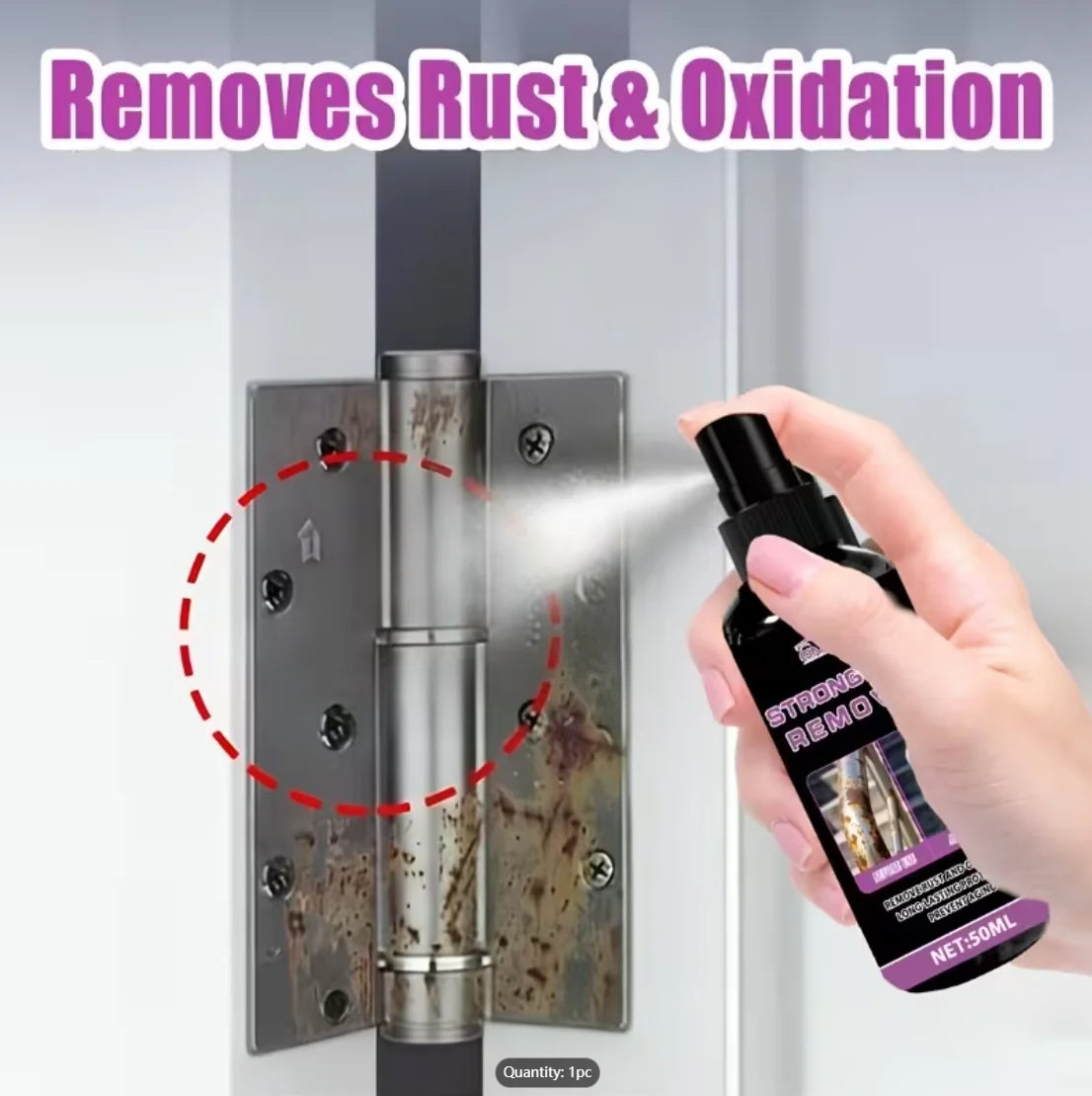 Rust Remover - Anti-rust renovation spray for metal parts. Portable size, quickly removes rust, oxidation and blackening. Effect Oasis Select