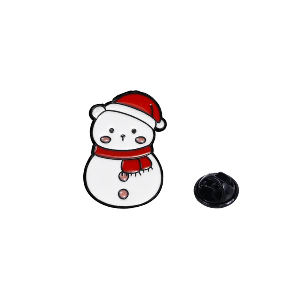 Cute Cartoon Christmas Day Enamel Brooch Creative Santa Claus Snowman Tree Lapel Pin Badge Backpack Clothing Hat Accessories Oasis Select Style 2