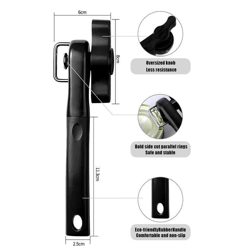 Manual Safety Can Opener Stainless Steel Can Knife Household Single-Handle Side Multi-Functional Can Opener Oasis Select