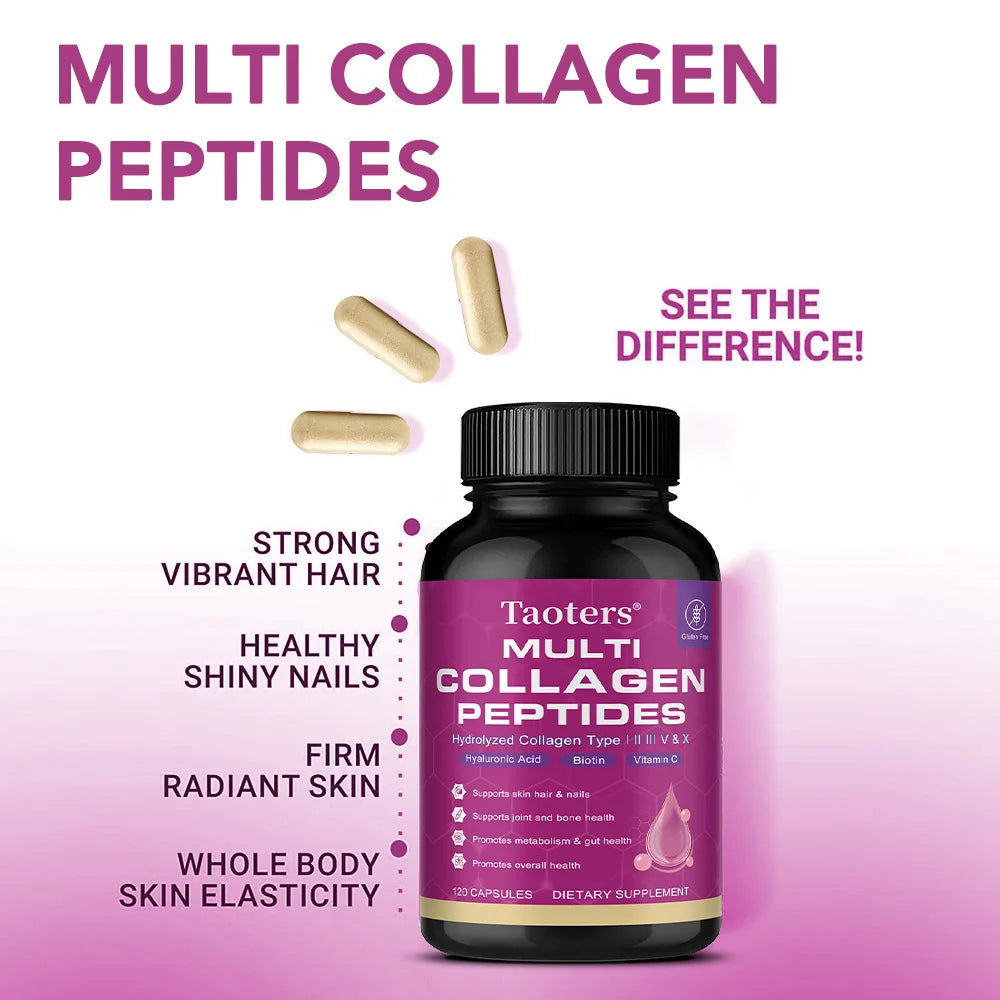 Multi Collagen Capsules Type I II III V X – Skin Hair Nails