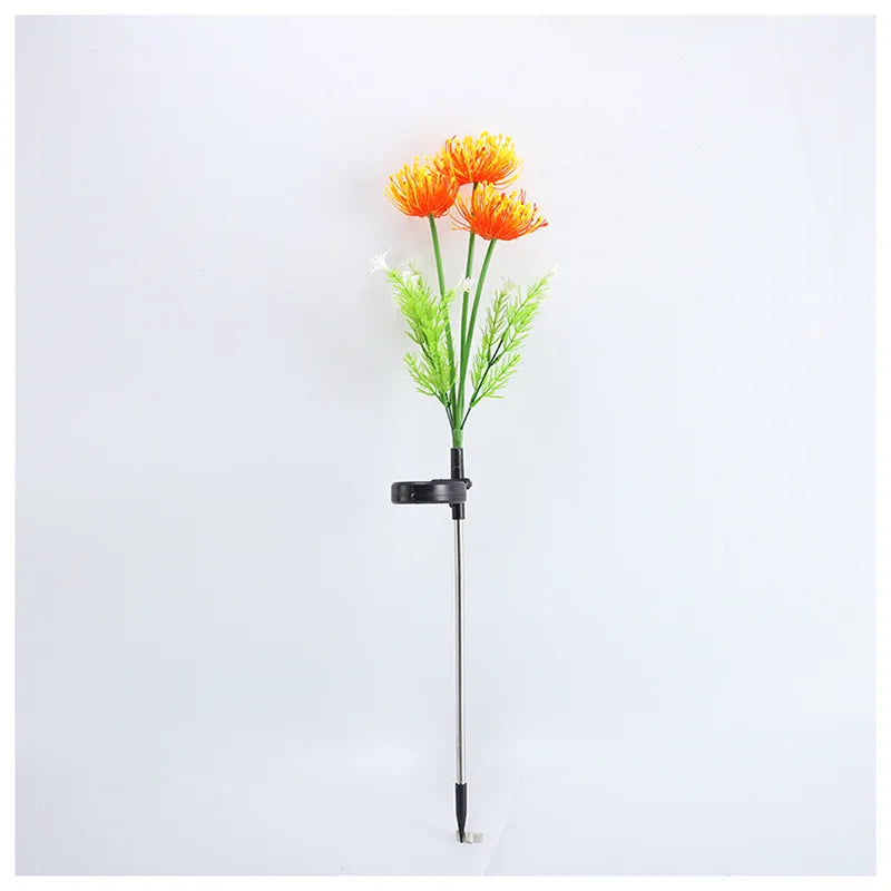 Led Solar-powered Red Spider Lily Simulation Flower Ground Insert Light Outdoor Courtyard Decoration Lawn Light Illumination Oasis Select Red flower