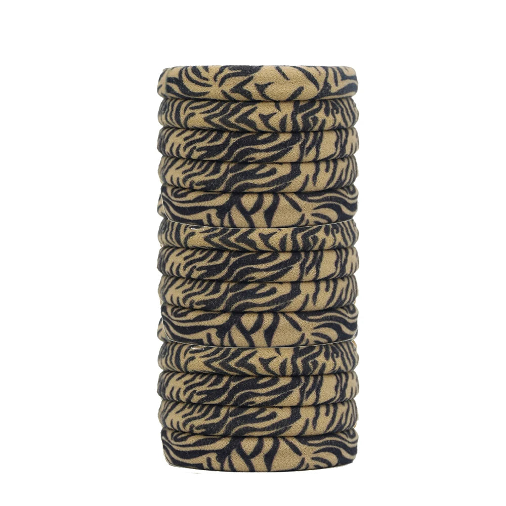 50pcs Seamless Elastic Hair Ties No Damage Ponytail Holders Leopard Animal Print Bands for Women Girls Thin Thick Hair Accessory Oasis Select E