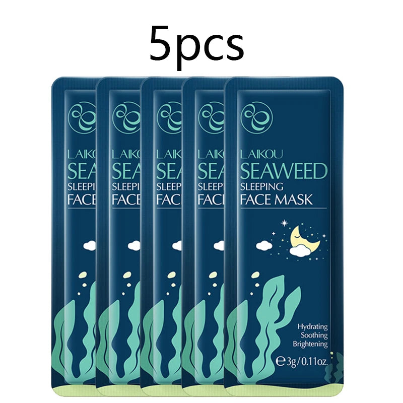 LAIKOU Sakura Sleeping Face Mask – Hydrating 5pcs Set Sleeping Face Mask Oasis Select seaweed