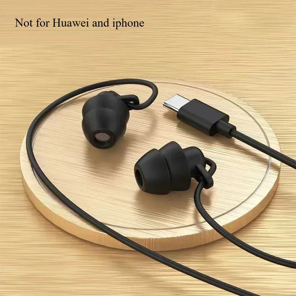 Silicone Sleep Earphones 3.5mm Wired In-Ear Headphones with Mic