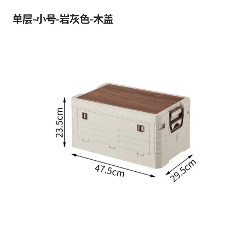 Multi-functional Outdoor storage box Household dustproof portable foldable large camping side door storage box Car finishing box Oasis Select 1st floor small lime