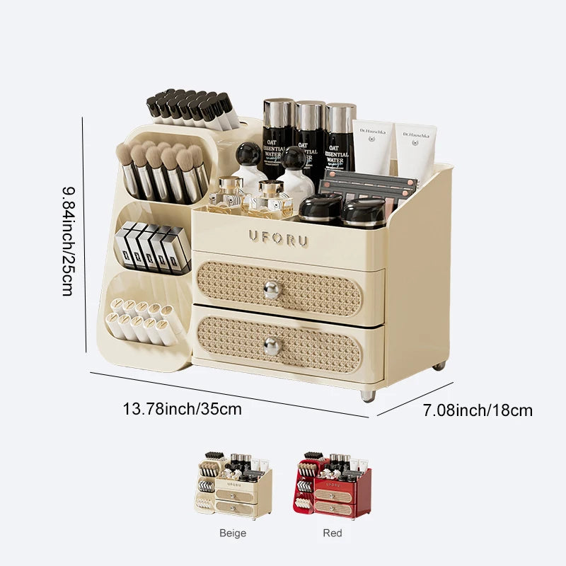 UFORU Makeup Organizer For Vanity, Countertop Organizer With Drawers, Spacious Cosmetic Display Case for Beauty Essential, Skinc Oasis Select
