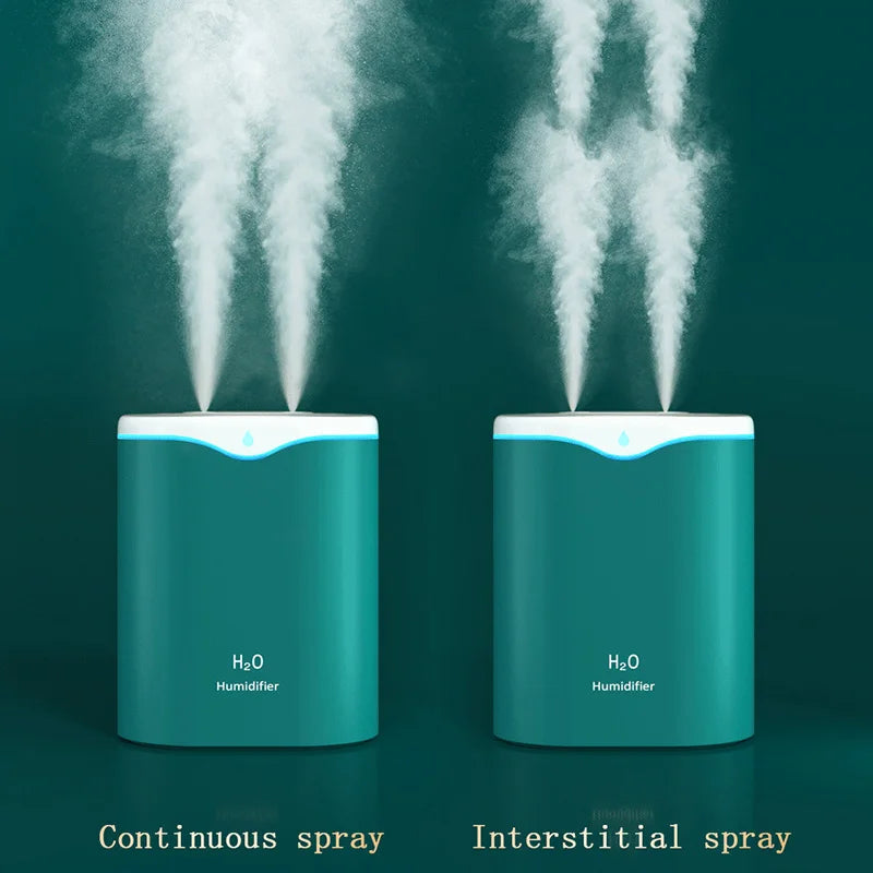 2000ML USB Air Humidifier Double Spray Port Essential Oil Aromatherapy Humificador Cool Mist Maker Fogger Purify for Home Office Oasis Select