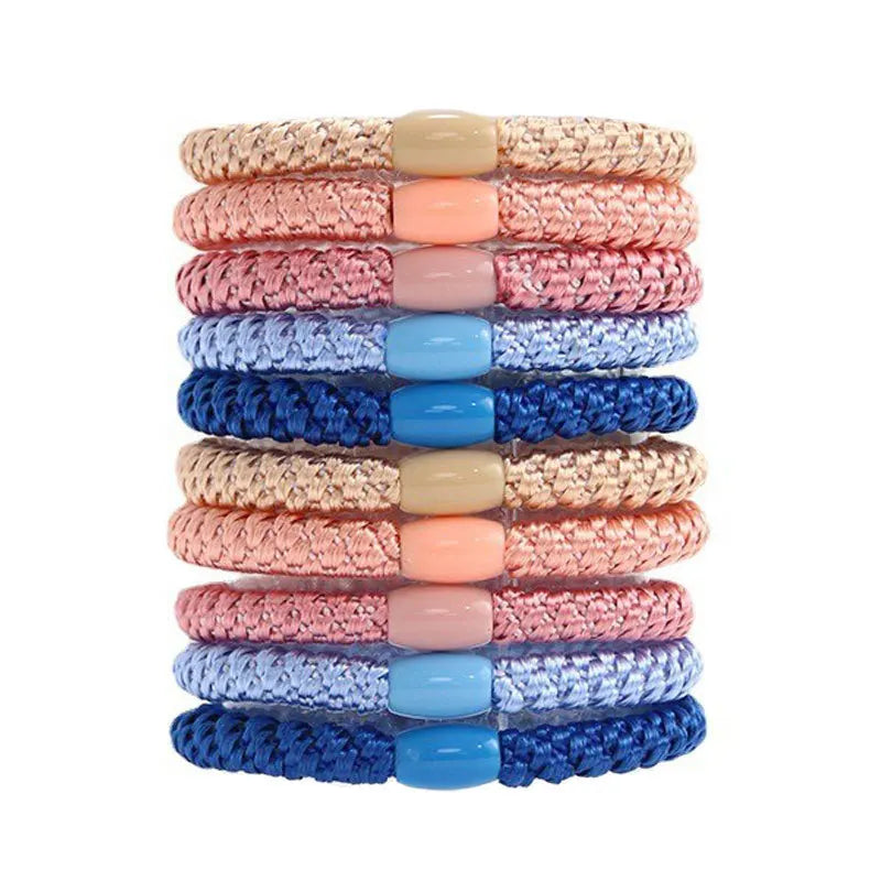 10pcs 5mm Black Mix Elastic Hair Ties Hair Bands No Damage Soft Ponytail Holders Hair Accessories for Girls Women Oasis Select Mix