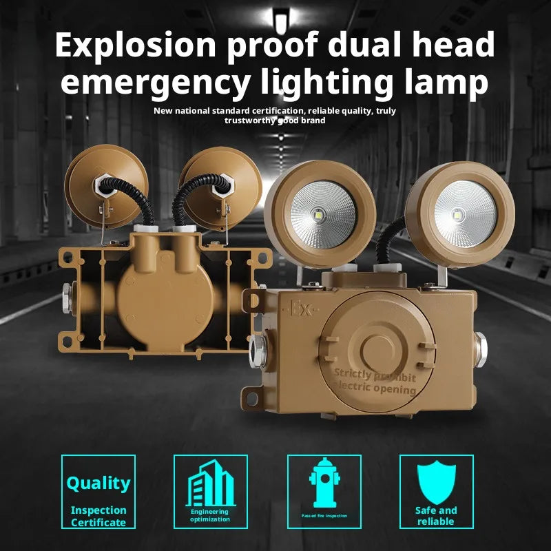 2-in-1 LED Explosion-Proof Emergency Light | Dual Head IP65