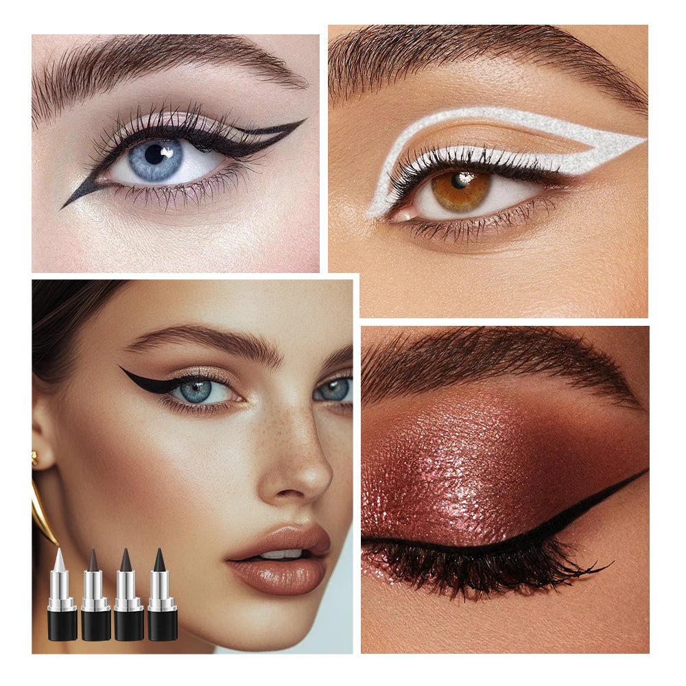 Eyeliner Creamy textureLong Lasting Waterproof Matte Black Silver Brown Eye Liner Pen Make Up For Women Cosmetic Oasis Select