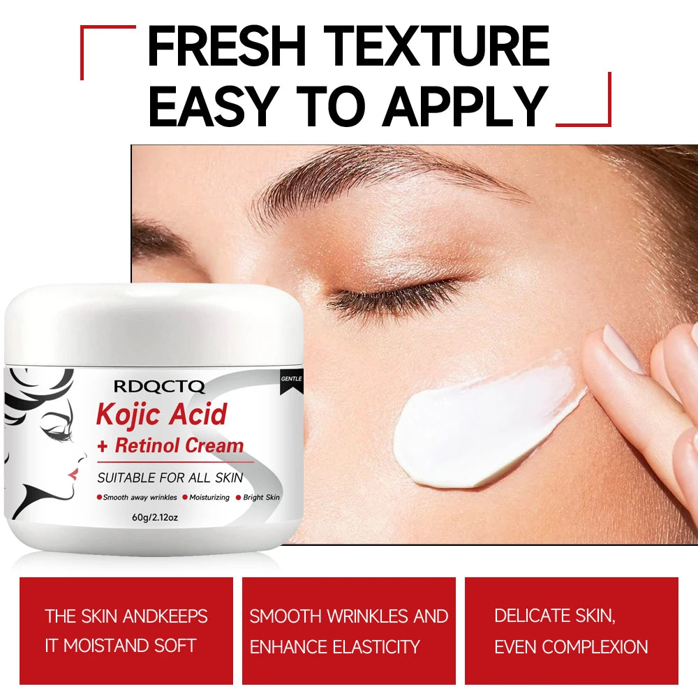 Kojic Acid & Retinol Face Cream: Gentle Hydration for Smooth, Radiant Skin – Daily Moisturizer for All Skin Types 30/60g Oasis Select