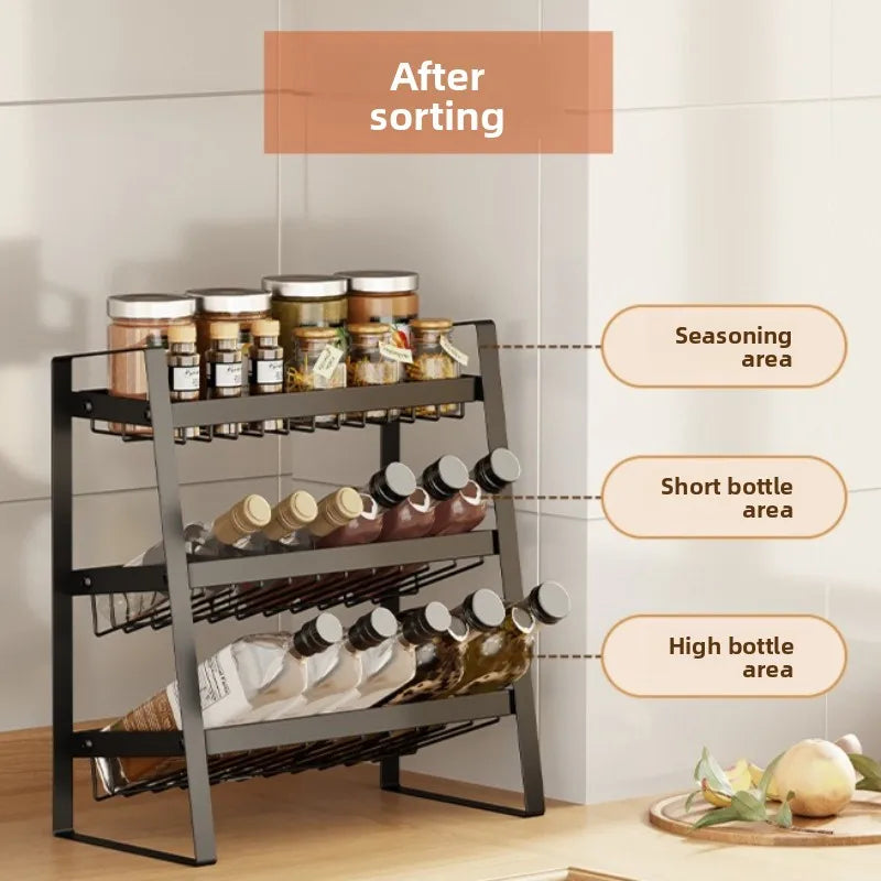 Kitchen seasoning rack countertop multi-layer seasoning rack multi-functional storage artifact Oasis Select