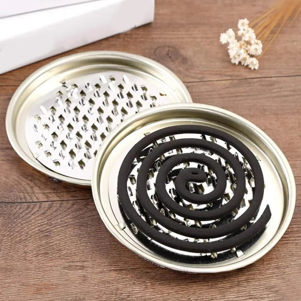 Mosquito Coil Holder with Lid – Steel, Ash-Free, Outdoor Use