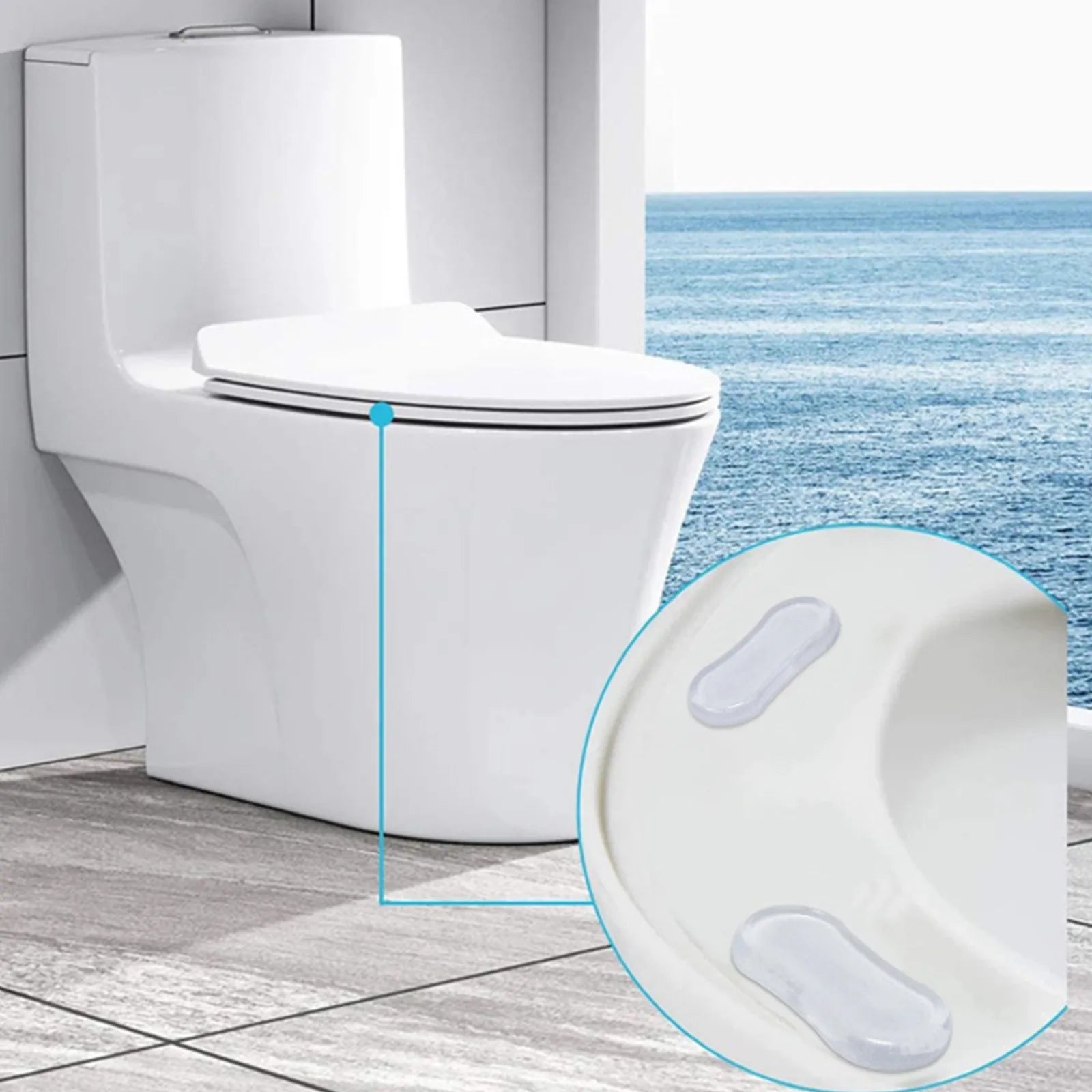 Durable Silicone Toilet Seat Bumper 5 PCS Strong Adhesive Toilet Seat Buffer Pad Shock-Proof Bathroom Accessories Oasis Select