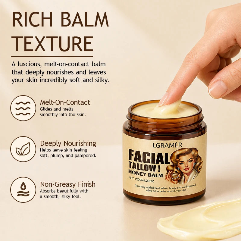 Beef Tallow & Honey Face Cream – Natural Daily Moisturizer