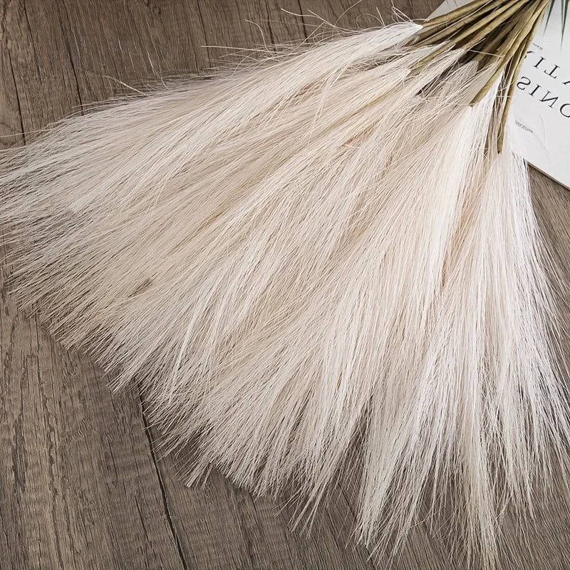 10pcs Faux Pampas Grass, Pampas Grass For Floor Vase, Pampas Grass Decor Tall For Vase Fillers, Boho Rustic Farmhouse Home Decor Oasis Select White