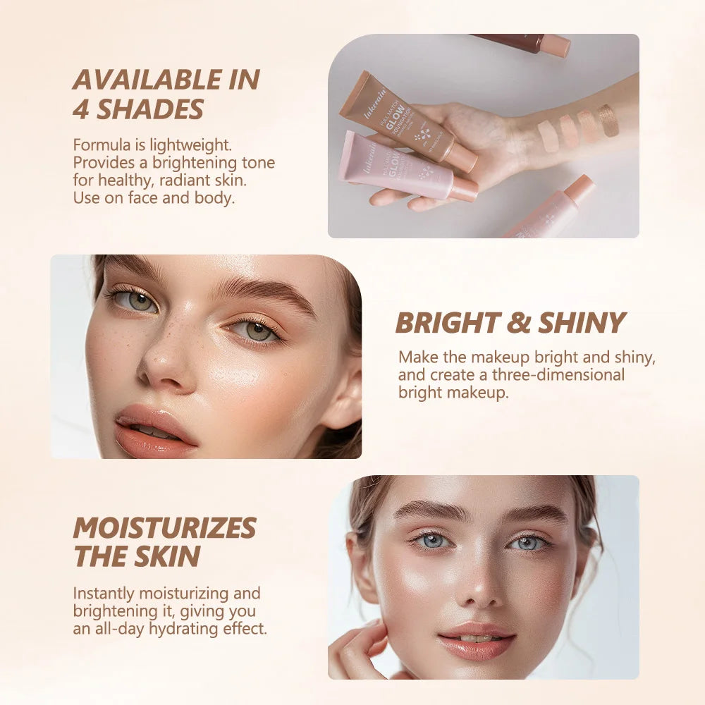 4colors Glow Foundation Liquid Natural Concealer For Long Duration Moisturizing Waterproof Contouring Highlights Makeup Products Oasis Select