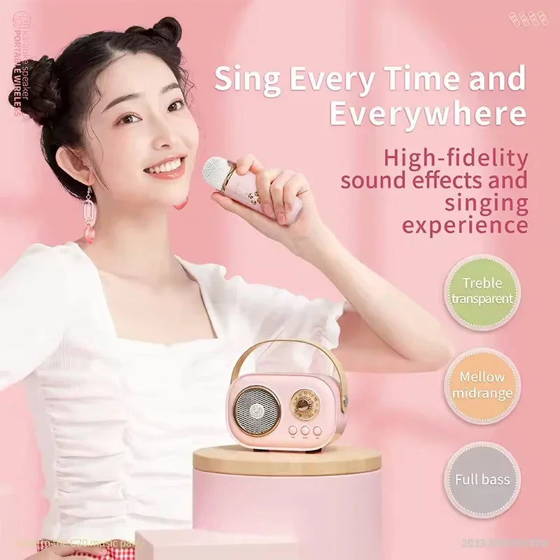 Portable Karaoke Bluetooth Speaker & Wireless Microphone | FM