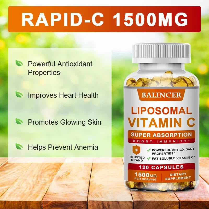 Vitamin C 1500mg + Zinc 20mg | 120 Capsules | Non-GMO