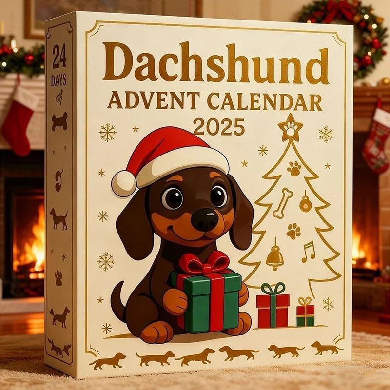 2025 Dachshund Advent Calendar 24 Days Christmas Countdown Cute Acrylic Holiday Tree Decoration for Dog Lovers Oasis Select
