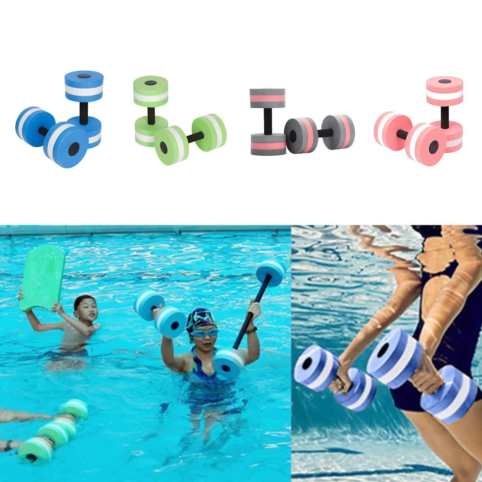Water Dumbbells For Pool Exercise Floating Water Weights EVA Foam Pool Weights Lightweight Water Fitness Barbells Hand Bar Oasis Select