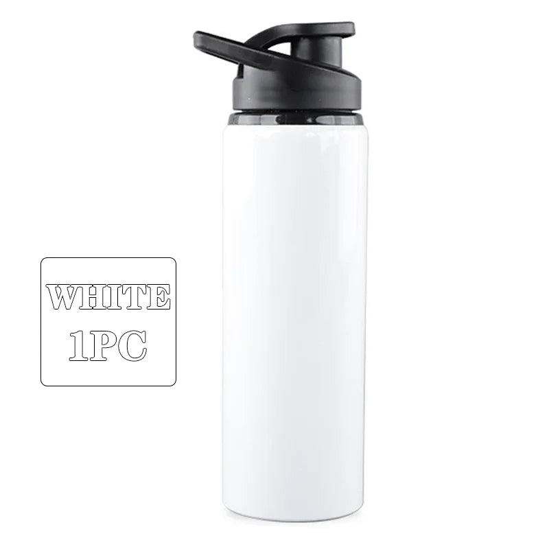 Metal Portable Water Bottle Leakproof Reusable Outdoor Sports Cup for Cycling Hiking Gym Halloween Gift Christmas Gift Travel Oasis Select White-1PC 600ml