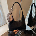 Retro PU Leather Hobo Shoulder Bag with Silk Scarf | Women