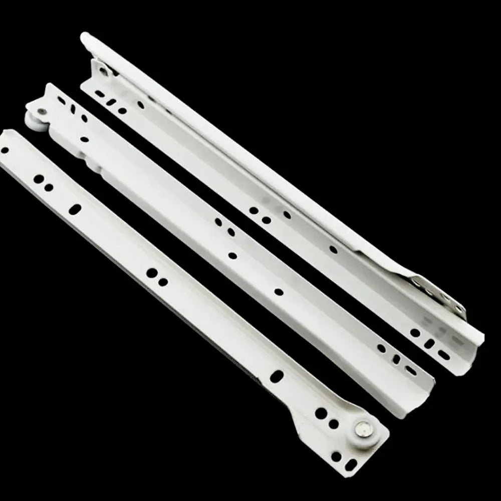 1Pair Mute Pulley Furniture Two Section Cabinets Keyboard Roller Computer Table Chute Two Cabinet Rails Drawer Track Slides Oasis Select