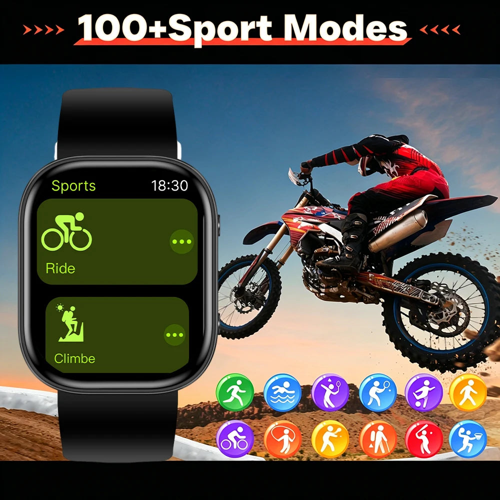 ERUN Waterproof Smartwatch 1.83" HD Bluetooth Calling Unisex